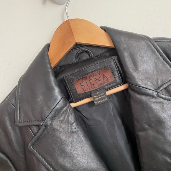 Siena Studio Classic Black Leather Jacket Size 14 - Picture 2 of 6